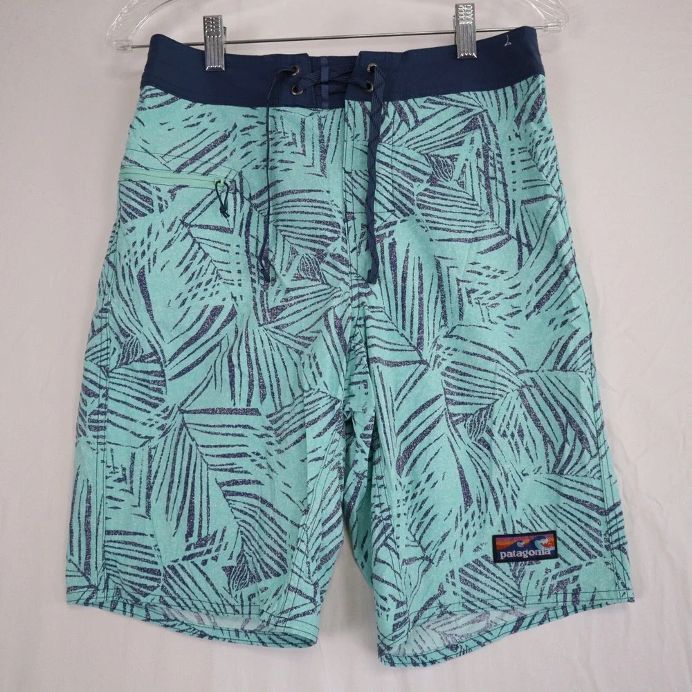 Patagonia Board Shorts Mens 29 Surf Swim Beach Trunks Tropical Palm Stretch Flex